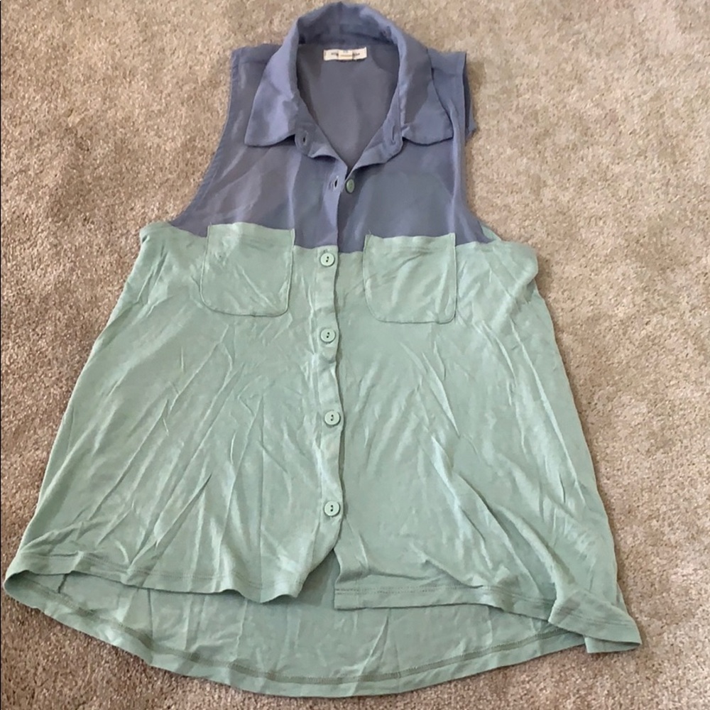 Urban Outfitters silence and noise blue and green  shirt